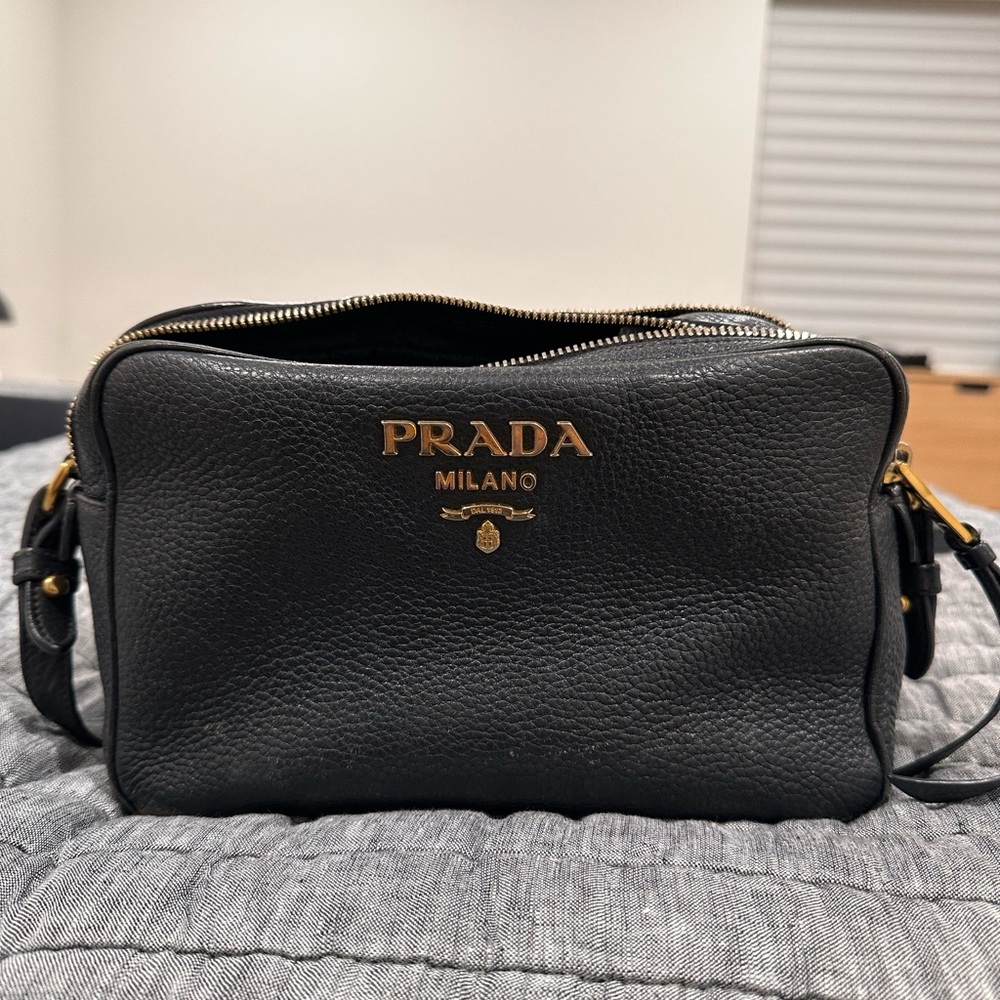 Prada leather shoulder/crossbody bag comes with original box and duffle bag